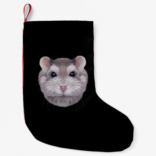 Petite Chaussette De Noël Face de hamster nain gris (Devant)