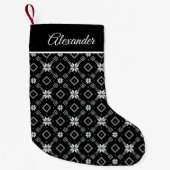 Petite Chaussette De Noël Fair Isle Floral Motif Rouge (Devant)