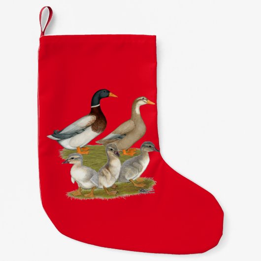Petite Chaussette De Noël Famille de canards de Saxe (Devant)