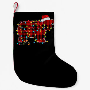 Petite Chaussette De Noël Famille de jumelage de lumières de Noël hippo amus