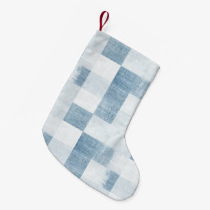 Petite Chaussette De Noël Fausse Bleu Blanc Jean En Denim De Noël