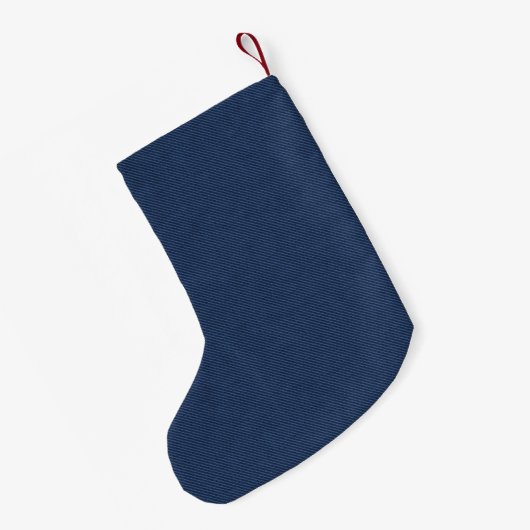 Petite Chaussette De Noël Faux Blue Denim Tissu de Noël Stocker (Dos (Accrochage))