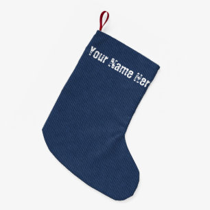 Petite Chaussette De Noël Faux Blue Jeans Fabric Ajouter un nom Christmas St
