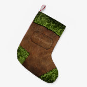 Petite Chaussette De Noël Faux Green Monogramme Brown Cuir (Devant (Accrochage))