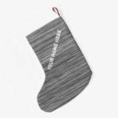 Petite Chaussette De Noël Faux Grey Fabric Christmas Stocking Nom personnali (Dos (Accrochage))