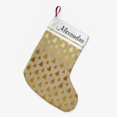 Petite Chaussette De Noël Faux Rustic Gold Foil Monogramme Arbre de Noël (Devant (Accrochage))