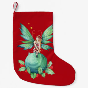Petite Chaussette De Noël Fée de Noël au houx Fantastique Artistique