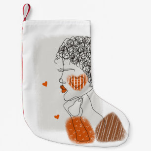 Petite Chaussette De Noël Femme de mode : Lignes noires Graphiques