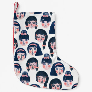 Petite Chaussette De Noël Femmes fantasques : Dessin sur le visage