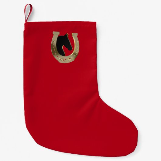 Petite Chaussette De Noël Fer à cheval d'or (Devant)