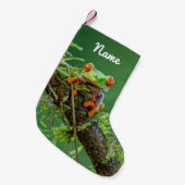 Petite Chaussette De Noël Fermer une grenouille d'arbre rouge (Devant (Accrochage))