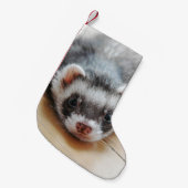 Petite Chaussette De Noël Ferret Cute Sable (Devant (Accrochage))