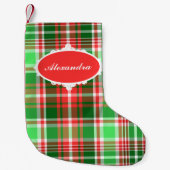 Petite Chaussette De Noël Festif classique rouge vert Plaid personnalisé (Devant)