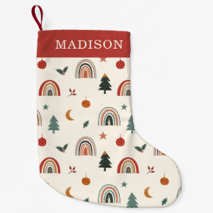 Petite Chaussette De Noël Festif de Noël mignon Rainbows Fêtes Nom