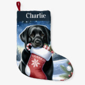 Petite Chaussette De Noël Festif Labrador Retriever Holiday Black Dog (Devant)