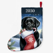 Petite Chaussette De Noël Festif Labrador Retriever Holiday Black Dog (Dos)