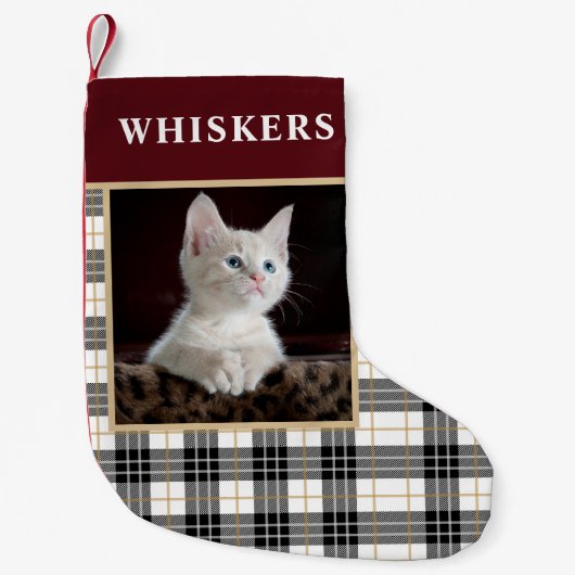 Petite Chaussette De Noël Festiker Paid Pet Chat Photo Noël (Devant)