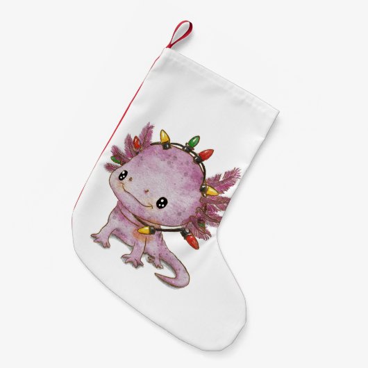 Petite Chaussette De Noël Festive Axolotl (Devant (Accrochage))