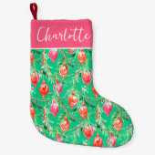 Petite Chaussette De Noël Festive brillante Kitschy Noël | Monogramme (Devant)
