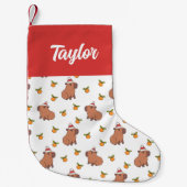 Petite Chaussette De Noël Festive Capybara Noël (Devant)