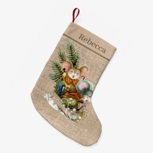 Petite Chaussette De Noël Festive Christmas Country souris Holiday ajouter l