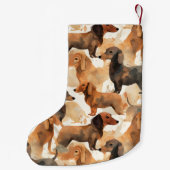 Petite Chaussette De Noël Festive Dachshund (Dos)