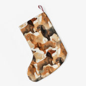 Petite Chaussette De Noël Festive Dachshund (Dos (Accrochage))