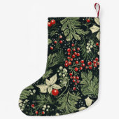 Petite Chaussette De Noël Festive Foliage Custom Chien Photo & Nom (Dos)