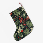 Petite Chaussette De Noël Festive Foliage Custom Chien Photo & Nom (Dos (Accrochage))
