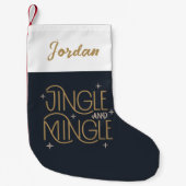 Petite Chaussette De Noël Festive Jingle et Mingle Holiday Design (Devant)