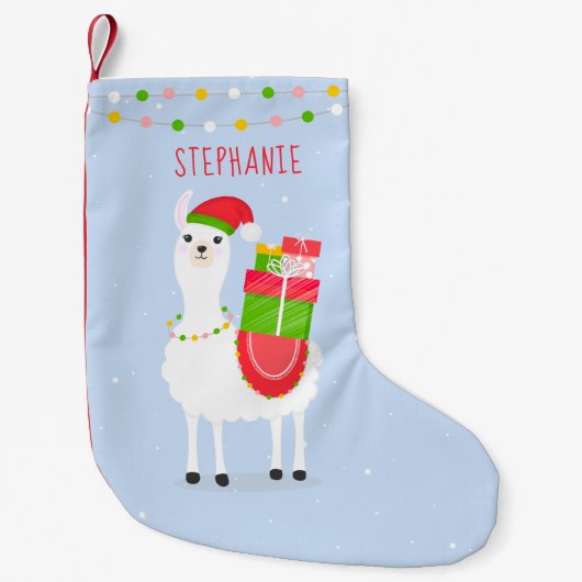 Petite Chaussette De Noël Festive Llama Christmas (Devant)