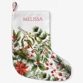 Petite Chaussette De Noël Festive Vacances Verdure Festive Personnalisé (Devant)