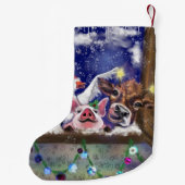 Petite Chaussette De Noël Fête animalière amusante Noël Stocking (Dos)