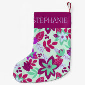 Petite Chaussette De Noël Fête de Noël botanique moderne (Dos)