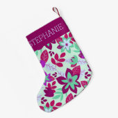 Petite Chaussette De Noël Fête de Noël botanique moderne (Dos (Accrochage))