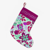 Petite Chaussette De Noël Fête de Noël botanique moderne (Devant (Accrochage))