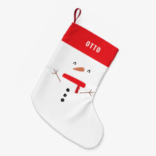 Petite Chaussette De Noël fête drôle bonhomme de neige personnalisé enfants