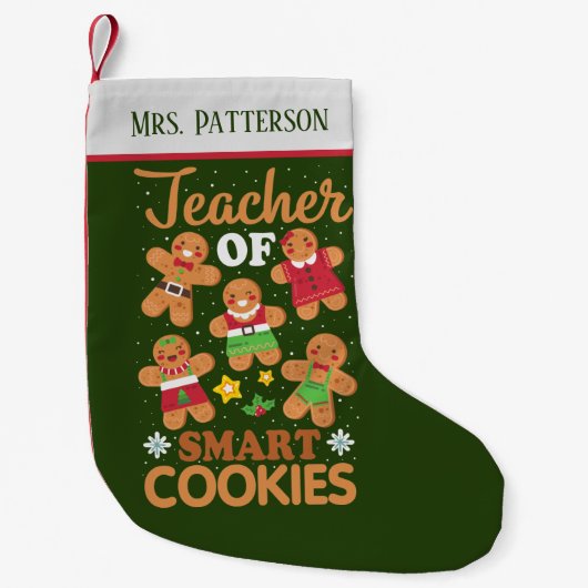 Petite Chaussette De Noël fête Noël Enseignant cookies intelligents ajouter  (Devant)