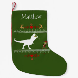 Petite Chaussette De Noël Fêtes de Noël Douille moche T-Rex Elf Drôle