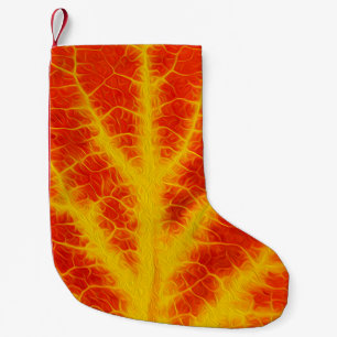 Petite Chaussette De Noël Feuille d'Aspen rouge et jaune #10