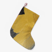 Petite Chaussette De Noël Feuille d'or, conception noire abstraite (Devant (Accrochage))