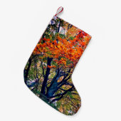 Petite Chaussette De Noël Feuille orange (Devant (Accrochage))