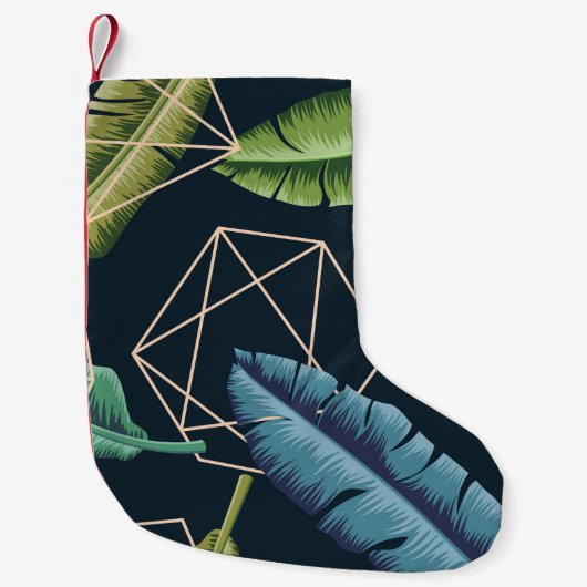 Petite Chaussette De Noël Feuilles Abstraits : Ligne Polygonale Sans Couche. (Devant)