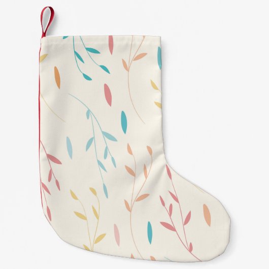 Petite Chaussette De Noël feuilles d'arbre (Devant)