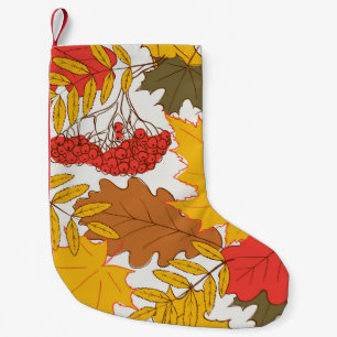Petite Chaussette De Noël Feuilles d'automne, simple motif transparent