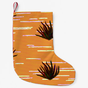 Petite Chaussette De Noël Feuilles de couleur, plante exotique sans couture