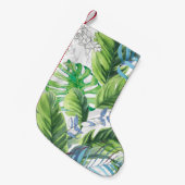 Petite Chaussette De Noël Feuilles de palmier d'aquarelle, arrière - plan ex (Devant (Accrochage))