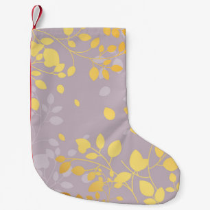Petite Chaussette De Noël Feuilles d'or 9