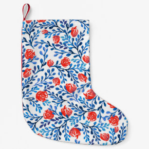 Petite Chaussette De Noël Feuilles floraux : Motif naturel sans transparence