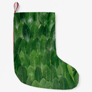 Petite Chaussette De Noël Feuilles plantes rouges